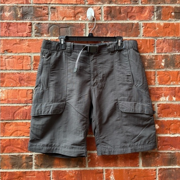 The North Face Mens Medium Gray Belted Outdoor Hiking Cargo Utility Shorts - Picture 1 of 10